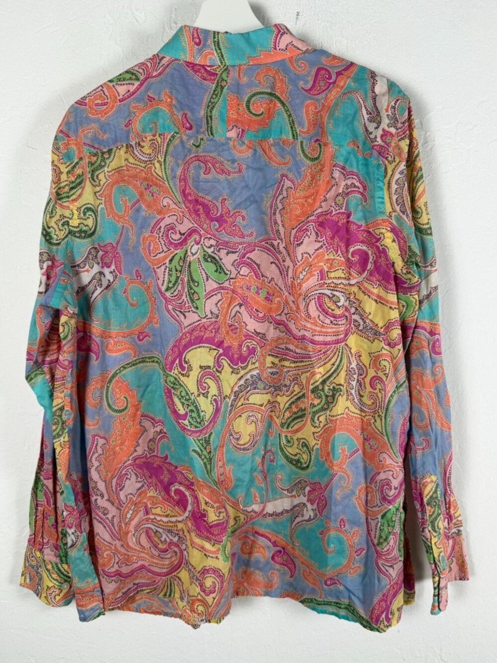LAUREN RALPH LAUREN Womens Multicolor Paisley Button Down Shirt 1X Long Sleeve - Picture 3 of 8